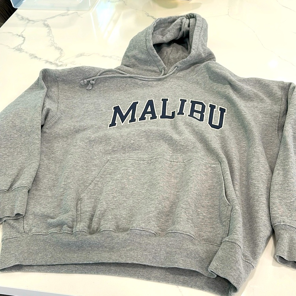 Oversized Malibu hoodie sweatshirt. One size fits all.